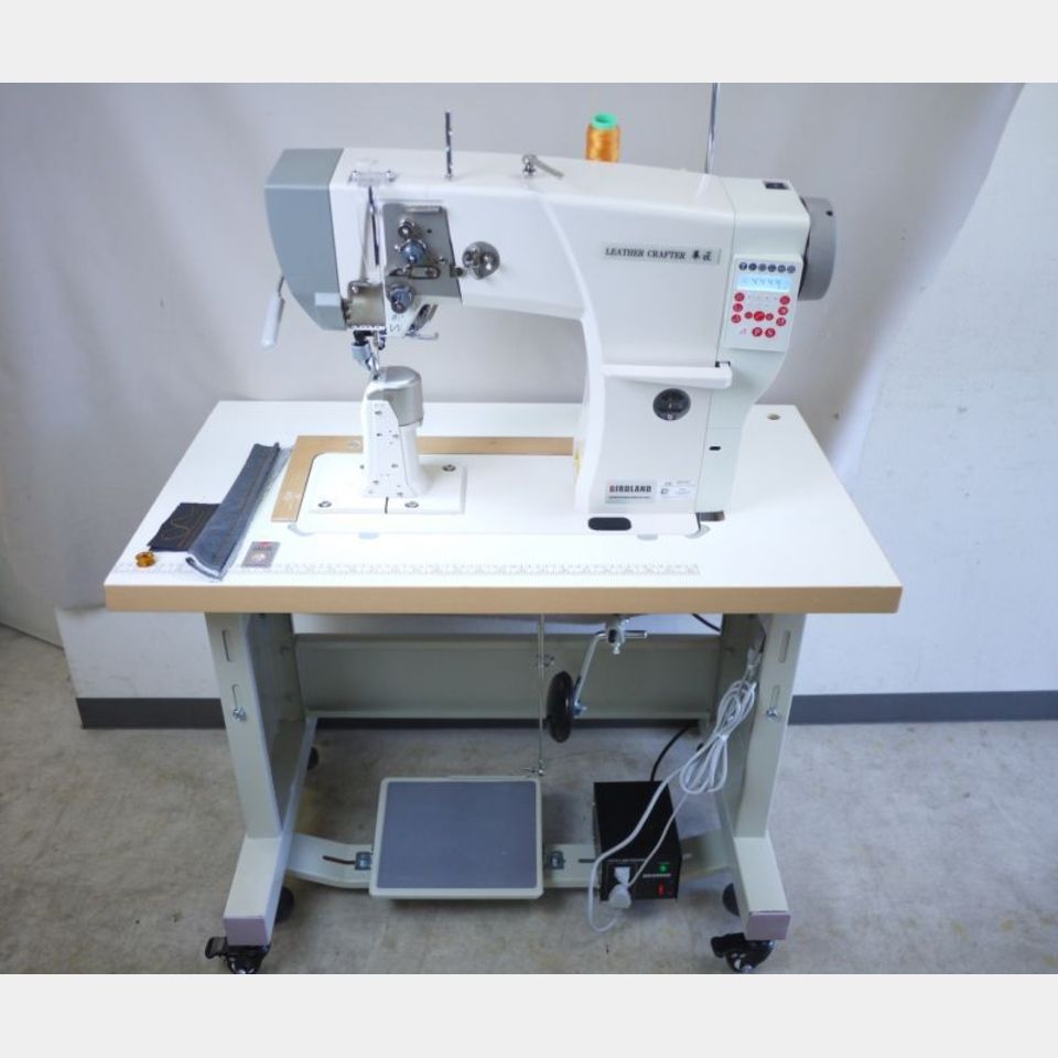 ポストミシンLC1591 上下車輪総合送り 自動糸切 自動返し縫BOX付の画像